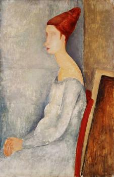 Amedeo Modigliani : Jeanne Hbuterne Seated in Profile